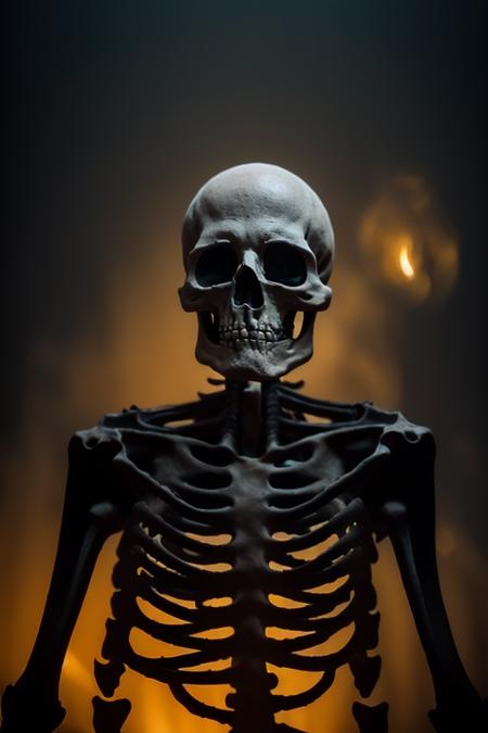 23731-2805797899-Imagine a photorealistic skeleton surrounded by smoke In a dimly lit, smoke-filled environment, hellish background of fire, a sp.png